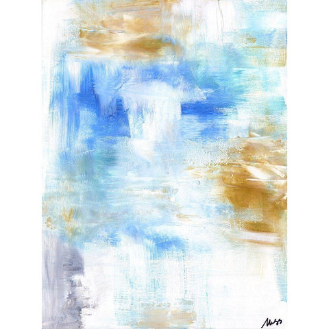 Ocean Abstract III Gold Ornate Wood Framed Art Print with Double Matting by Strong, Molly Susan