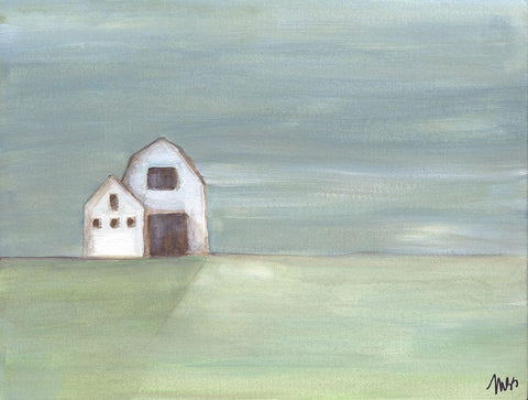 Barn I White Modern Wood Framed Art Print with Double Matting by Strong, Molly Susan