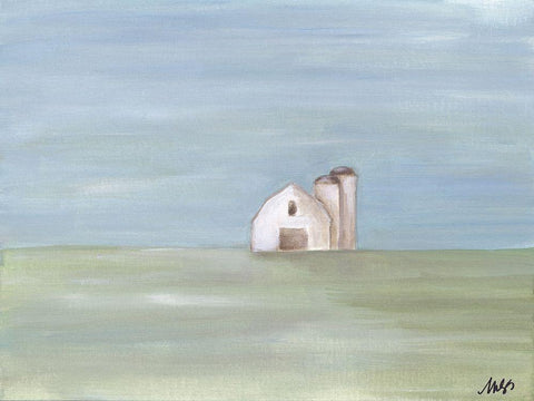 Barn II White Modern Wood Framed Art Print with Double Matting by Strong, Molly Susan