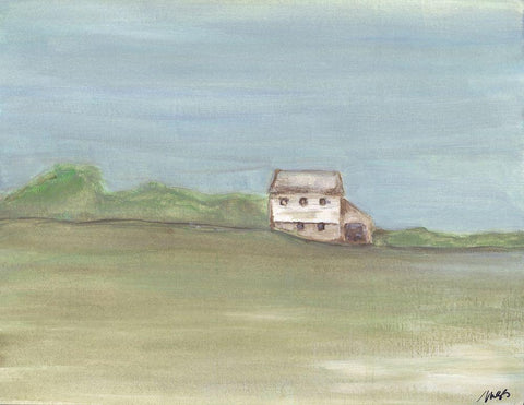 Barn III White Modern Wood Framed Art Print with Double Matting by Strong, Molly Susan