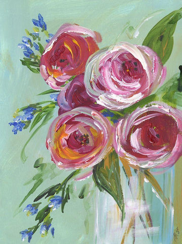 Floral Still Life White Modern Wood Framed Art Print with Double Matting by Strong, Molly Susan