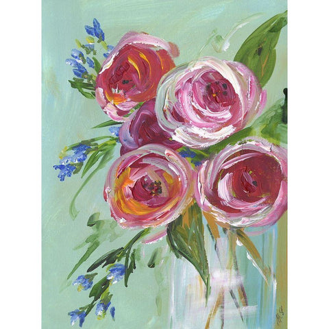 Floral Still Life Black Modern Wood Framed Art Print with Double Matting by Strong, Molly Susan