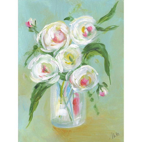 Floral Still Life III White Modern Wood Framed Art Print by Strong, Molly Susan