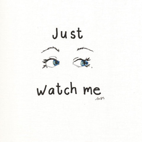 Just Watch Me Black Modern Wood Framed Art Print with Double Matting by Strong, Molly Susan