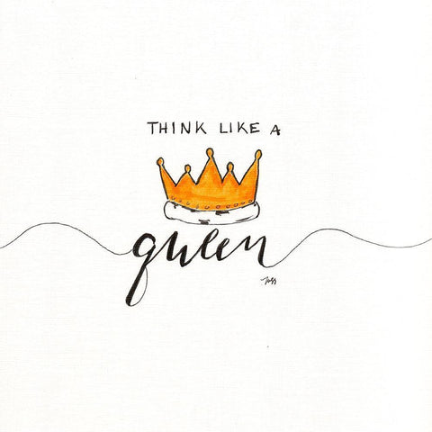 Think Like a Queen Black Modern Wood Framed Art Print by Strong, Molly Susan