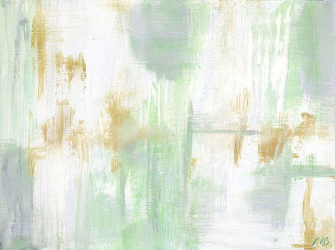 Pastel Abstract White Modern Wood Framed Art Print with Double Matting by Strong, Molly Susan