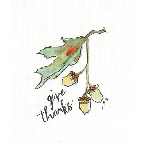 Give Thanks Gold Ornate Wood Framed Art Print with Double Matting by Strong, Molly Susan