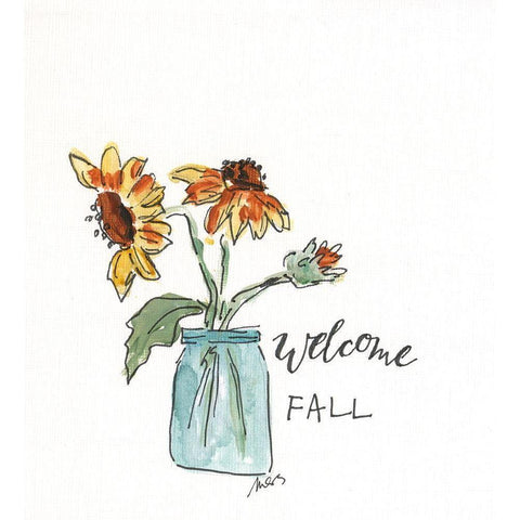 Welcome Fall Black Modern Wood Framed Art Print by Strong, Molly Susan