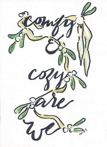 Comfy and Cozy White Modern Wood Framed Art Print with Double Matting by Strong, Molly Susan