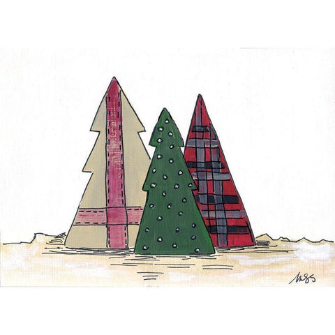 Trees Black Modern Wood Framed Art Print with Double Matting by Strong, Molly Susan