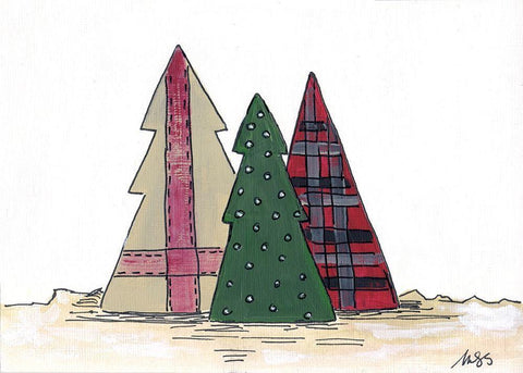 Trees Black Ornate Wood Framed Art Print with Double Matting by Strong, Molly Susan