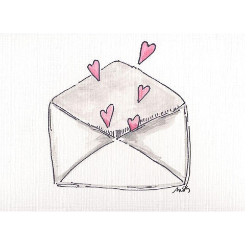 Valentine Love White Modern Wood Framed Art Print by Strong, Molly Susan