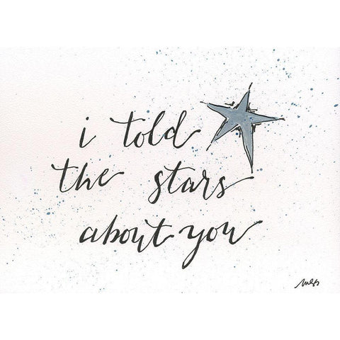 I Told the Stars White Modern Wood Framed Art Print by Strong, Molly Susan