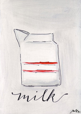 Milk White Modern Wood Framed Art Print with Double Matting by Strong, Molly Susan