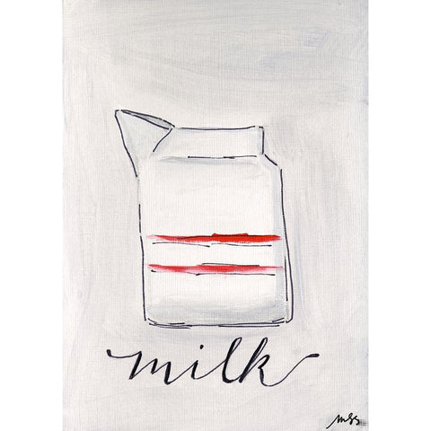 Milk Black Modern Wood Framed Art Print by Strong, Molly Susan