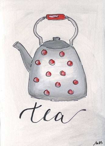 Tea White Modern Wood Framed Art Print with Double Matting by Strong, Molly Susan