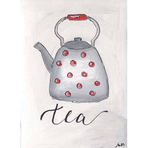 Tea Black Modern Wood Framed Art Print by Strong, Molly Susan