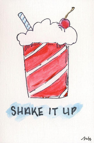 Shake It Up White Modern Wood Framed Art Print with Double Matting by Strong, Molly Susan