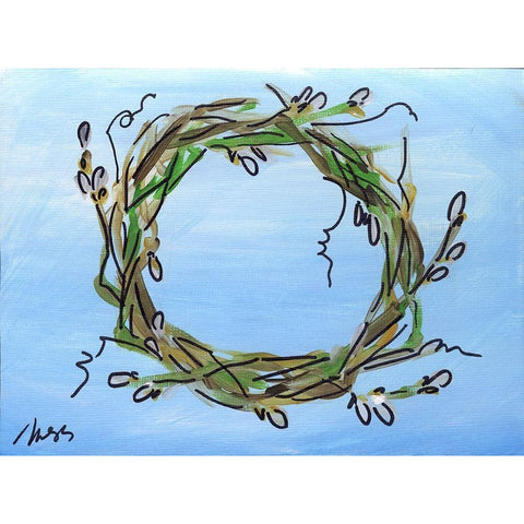 Wreath Black Modern Wood Framed Art Print by Strong, Molly Susan