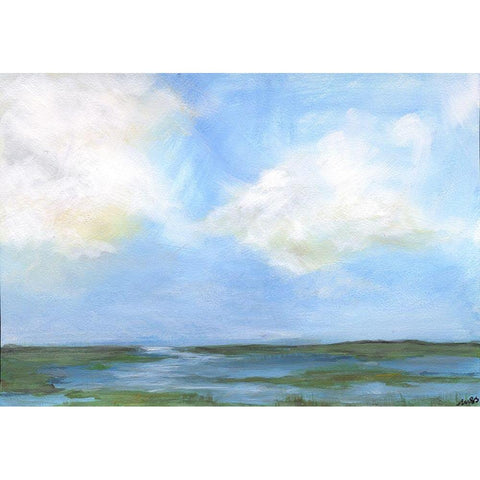 Mid Day Peace White Modern Wood Framed Art Print by Strong, Molly Susan
