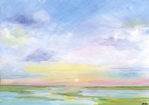 Sunrise White Modern Wood Framed Art Print with Double Matting by Strong, Molly Susan