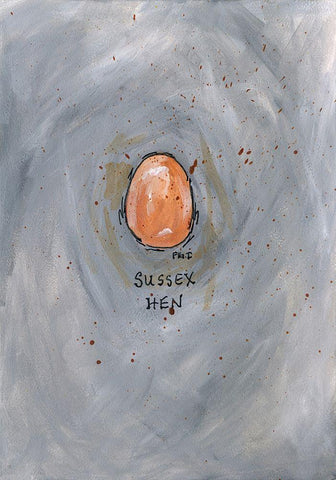 Sussex Hen White Modern Wood Framed Art Print with Double Matting by Strong, Molly Susan