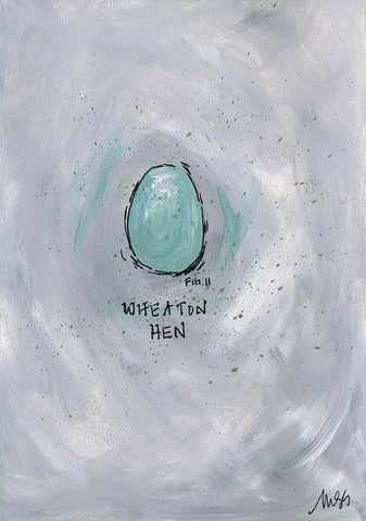 Wheaton Hen White Modern Wood Framed Art Print with Double Matting by Strong, Molly Susan