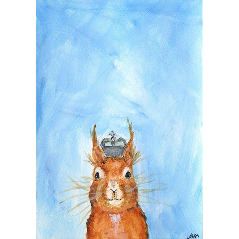 King Squirrel Black Modern Wood Framed Art Print by Strong, Molly Susan