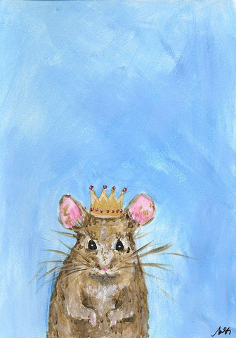 King Mouse Black Ornate Wood Framed Art Print with Double Matting by Strong, Molly Susan