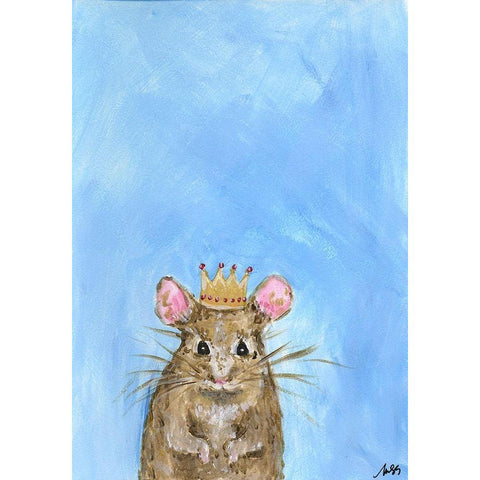 King Mouse White Modern Wood Framed Art Print by Strong, Molly Susan