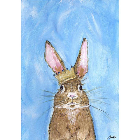 King Rabbit Black Modern Wood Framed Art Print by Strong, Molly Susan