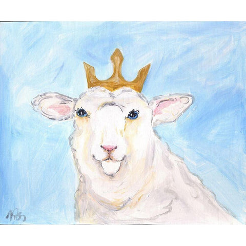 Queen Sheep Black Modern Wood Framed Art Print by Strong, Molly Susan