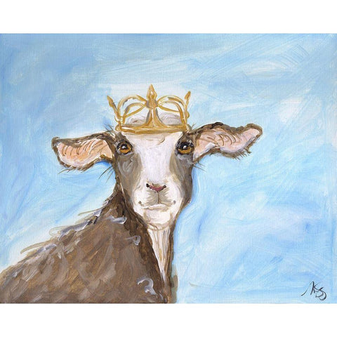 Queen Goat Gold Ornate Wood Framed Art Print with Double Matting by Strong, Molly Susan