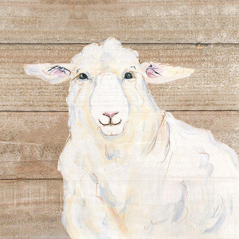 Sheep Gold Ornate Wood Framed Art Print with Double Matting by Strong, Molly Susan