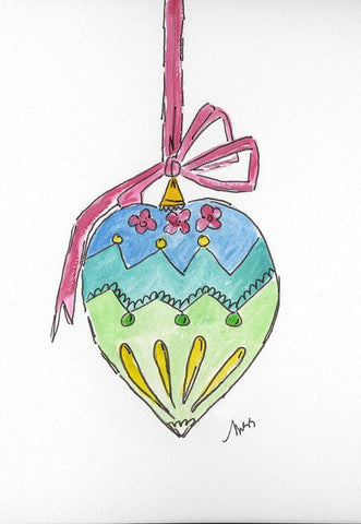 Ornament II Black Ornate Wood Framed Art Print with Double Matting by Strong, Molly Susan