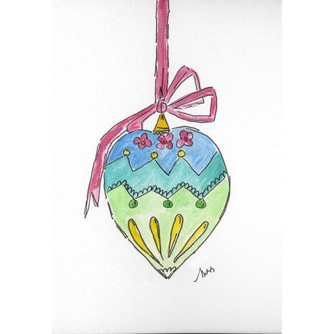 Ornament II Gold Ornate Wood Framed Art Print with Double Matting by Strong, Molly Susan