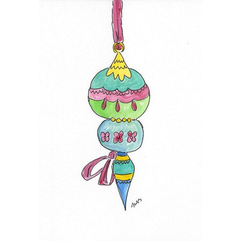 Ornament III Black Modern Wood Framed Art Print with Double Matting by Strong, Molly Susan