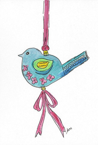 Ornament IV White Modern Wood Framed Art Print with Double Matting by Strong, Molly Susan