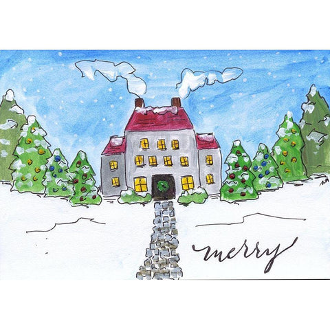 Merry   Black Modern Wood Framed Art Print by Strong, Molly Susan