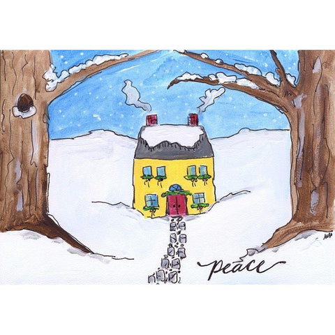 Peace Gold Ornate Wood Framed Art Print with Double Matting by Strong, Molly Susan