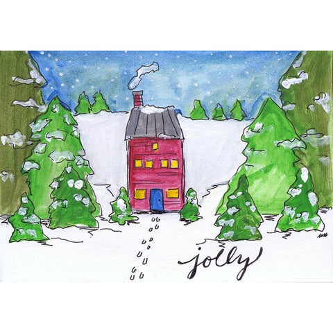 Jolly Gold Ornate Wood Framed Art Print with Double Matting by Strong, Molly Susan