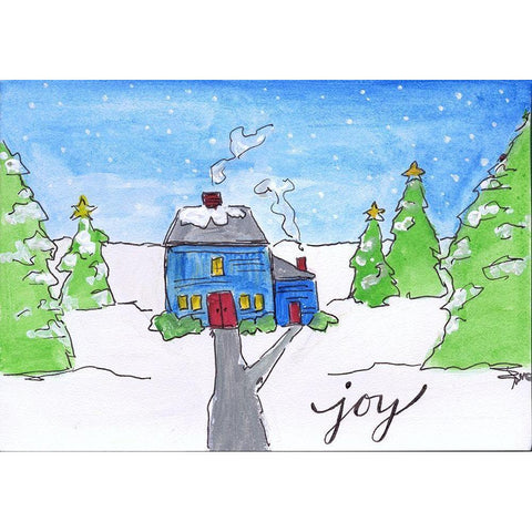 Joy Gold Ornate Wood Framed Art Print with Double Matting by Strong, Molly Susan