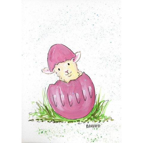 Bahhhh White Modern Wood Framed Art Print by Strong, Molly Susan