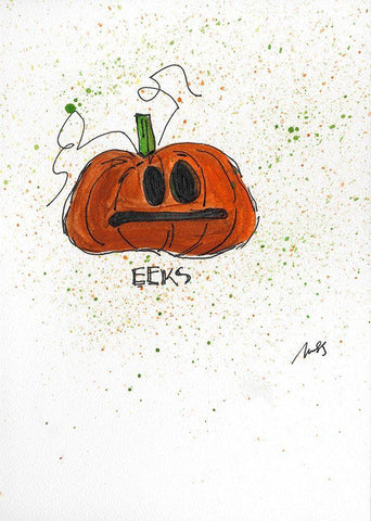 Eeks Black Ornate Wood Framed Art Print with Double Matting by Strong, Molly Susan