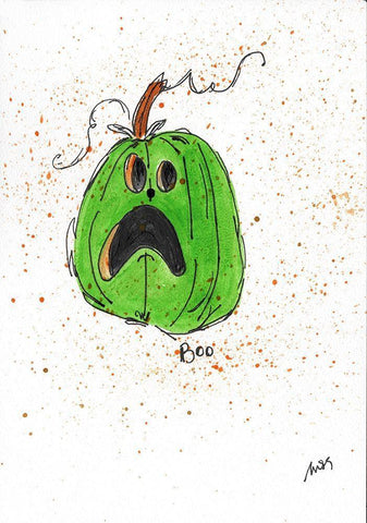 Boo Black Ornate Wood Framed Art Print with Double Matting by Strong, Molly Susan