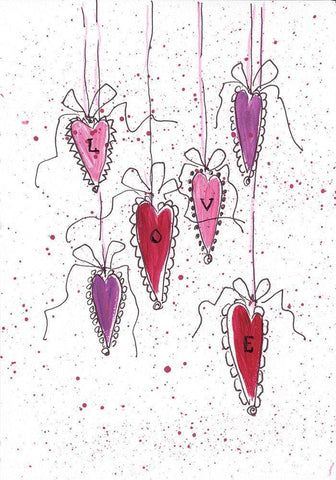Love   White Modern Wood Framed Art Print with Double Matting by Strong, Molly Susan