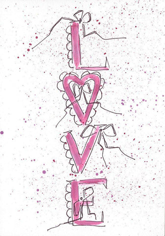 Love Letters Black Ornate Wood Framed Art Print with Double Matting by Strong, Molly Susan