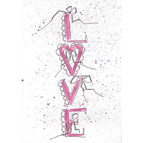 Love Letters Black Modern Wood Framed Art Print by Strong, Molly Susan