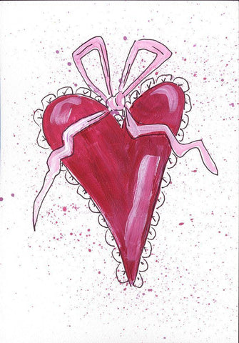 Valentine White Modern Wood Framed Art Print with Double Matting by Strong, Molly Susan