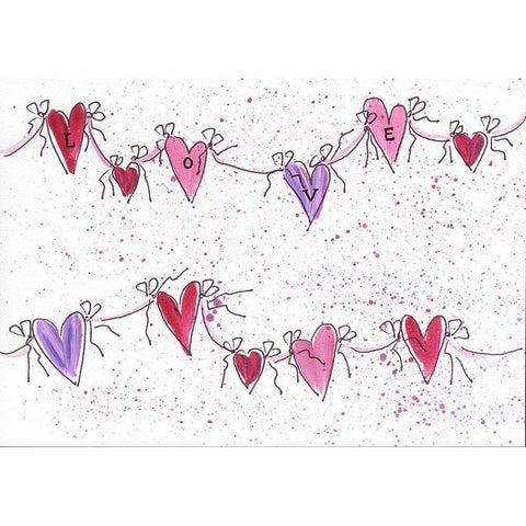 Love Hearts White Modern Wood Framed Art Print by Strong, Molly Susan